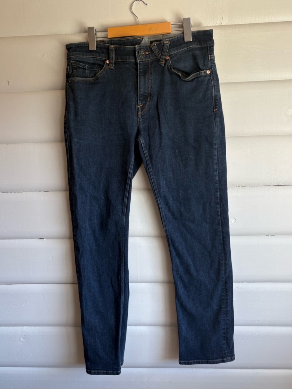 Volcom Solver Modern Straight Jeans Dark Wash Stretch Denim Men’s 34